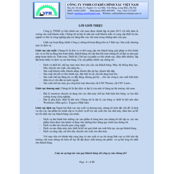 VPM - COMPANY PROFILE
