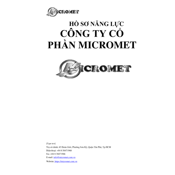 CÔNG TY CỔ PHẦN MICROMET