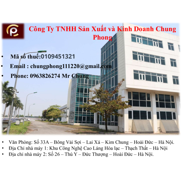 Công Ty TNHH Sản Xuất Và Kinh Doanh Chung Phong