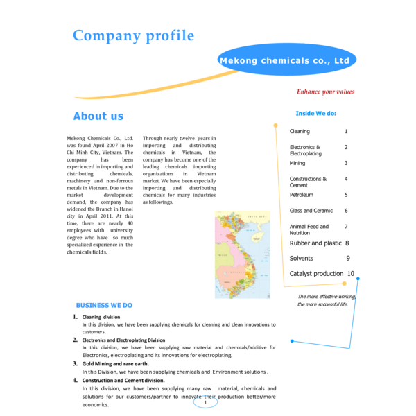 MEKONG CHEMICALS - COMPANY PROFILE