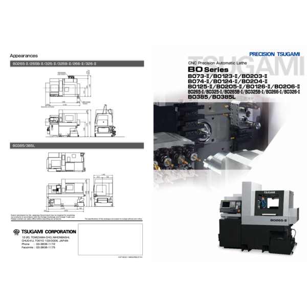 TSUGAMI Auto lathe B0 series