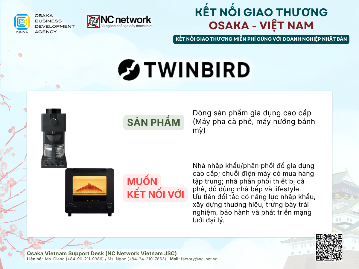 [OSAKA MATCHING] TWINBIRD CORPORATION – Premium Kitchen Appliance Brand From Japan