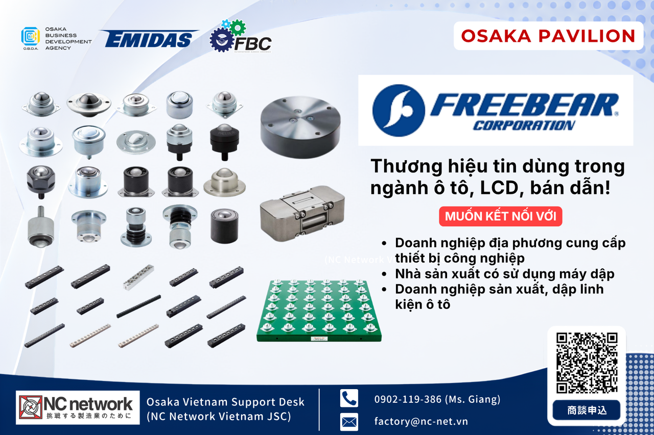 [OSAKA PAVILION – FBC ASEAN 2026] FREEBEAR CORPORATION – Giải Pháp Bi Cầu Vận Chuyển Và Di Chuyển Vật Nặng Trong Nhà Máy