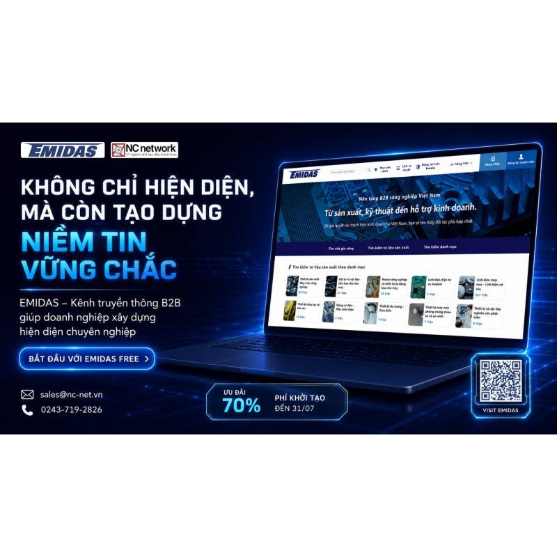 EMIDAS – Nền Tảng B2B Công Nghiệp Giúp Doanh Nghiệp Sản Xuất Hiện Diện Chuyên Nghiệp