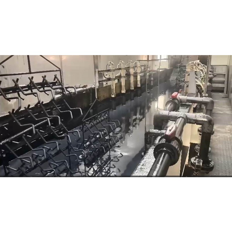Continuous Transfer Type Cationic Electrodeposition Coating Line | Compatible with Long Parts up to Approx. 550 x 1,000 x 200mm