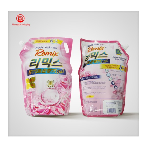 Túi Nước Giặt Xả Remix Nền Đỏ 3.6L
