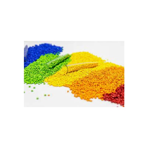 Colored plastic pellets