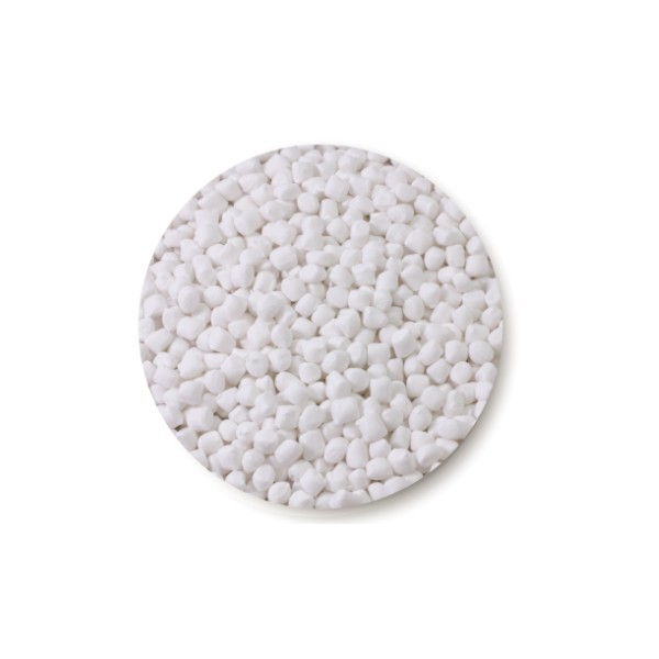 White plastic beads