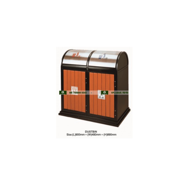 Wooden waste bin