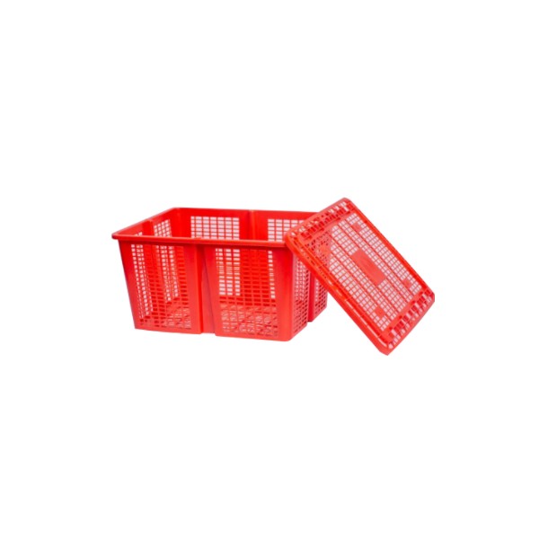 Lidded rectangular basket