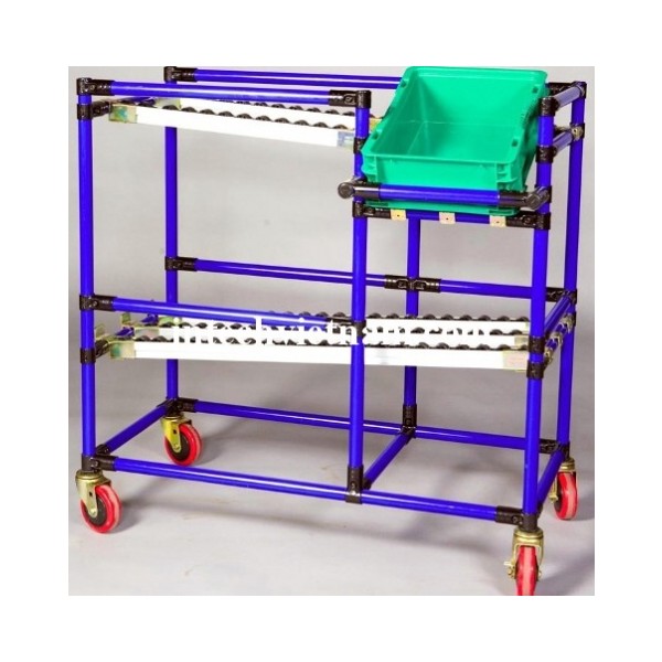 Transport cart with roller bars