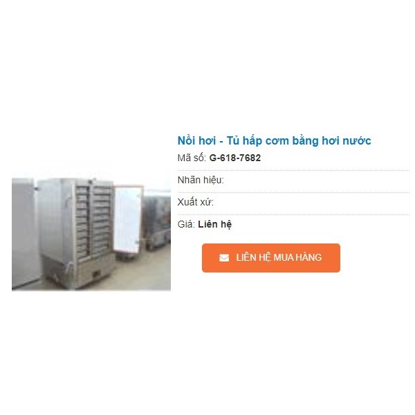 Nồi hơi - Tủ hấp cơm bằng hơi nước