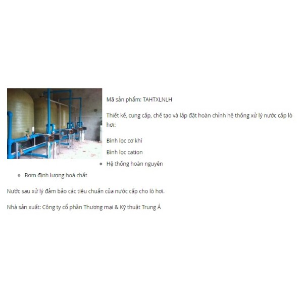 Hệ thống xử lý nước cấp sinh hoạt