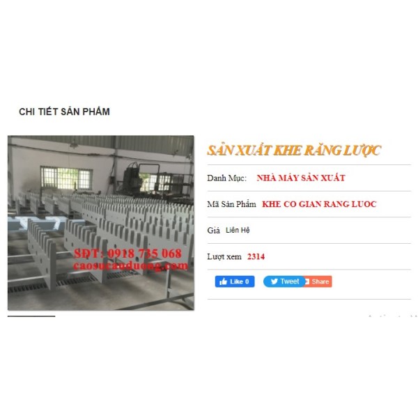 SẢN XUẤT KHE RĂNG LƯỢC