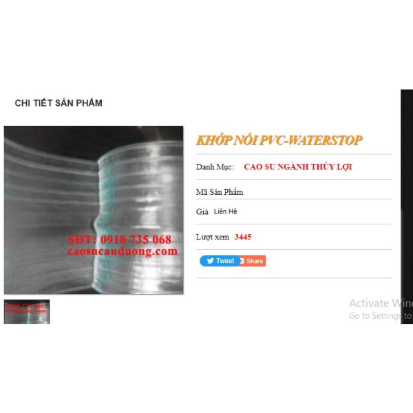 KHỚP NỐI PVC-WATERSTOP
