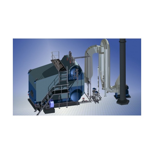 Coal, compressed wood sawdust fired boiler