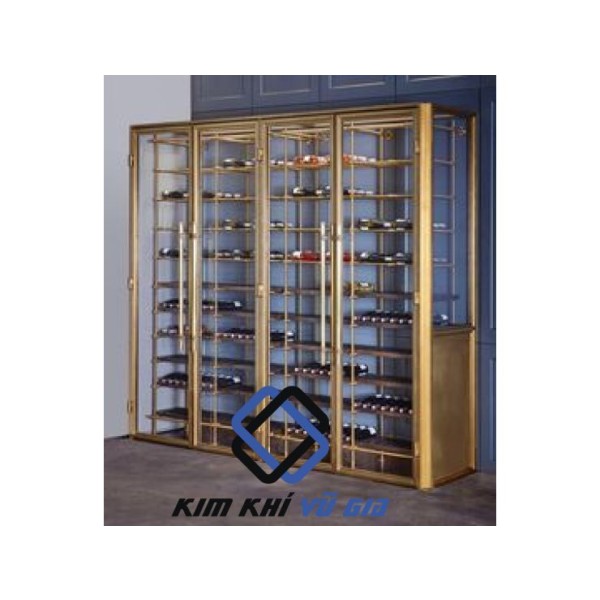 Stainless steel shelves and wine cabinets