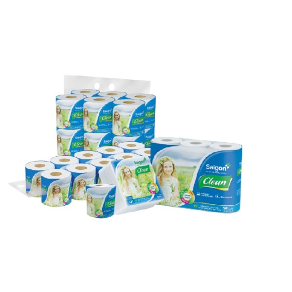 Saigon Clean 6, 10, 12 roll toilet paper