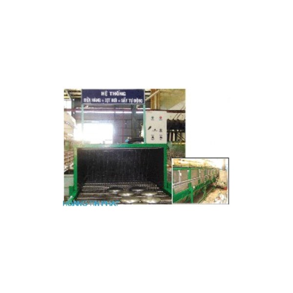 Hệ thống băng tải rửa hàng, xịt hơi, sấy tự động