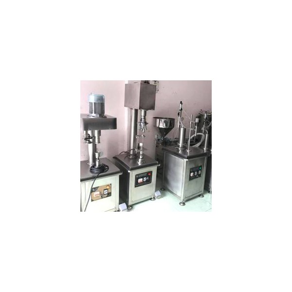 Semi-automatic aluminum cap edging machine