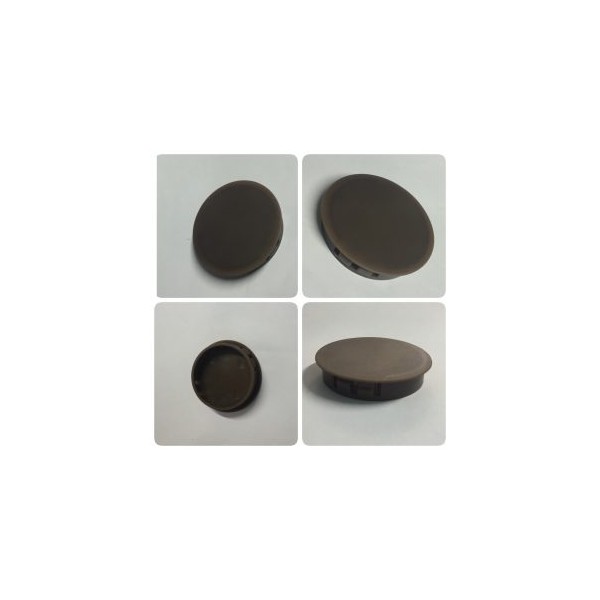 Plastic buttons, threaded caps, wire