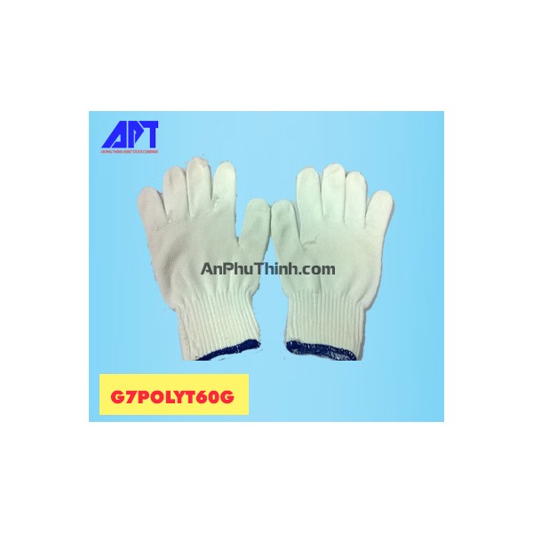 Găng tay poly trắng 7 kim 60 gram
