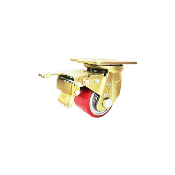 Red Cast Iron PU Wheel
