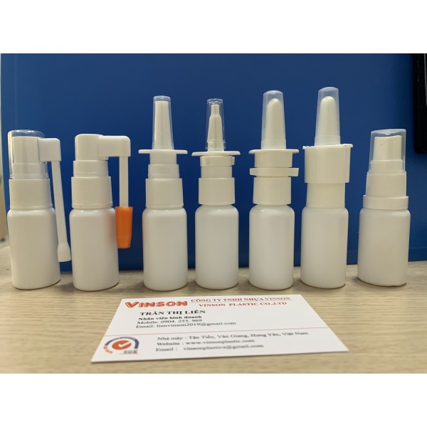 Bộ chai xịt mũi, họng, phun sương,tai HDPE 15ml (screw on)